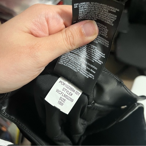 NYDJ Sculpt-Her Faux Leather Marilyn Straight Pants Black Plus Size 18 W Wide I2 - Picture 7 of 11